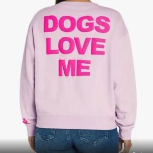 Wildfox lilac “Dogs Love Me” Graphic print Crewneck Sweatshirt size XL brand new